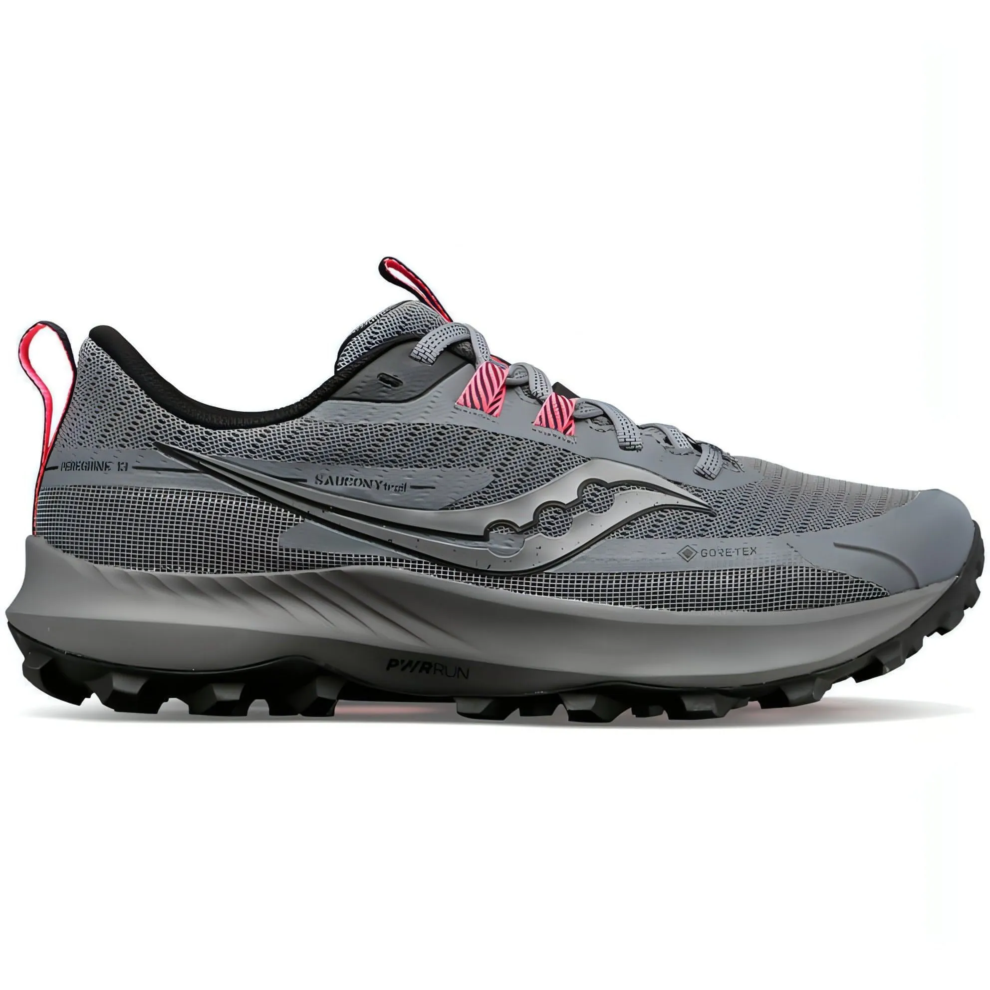 Step Focus Saucony Peregrine 13 GORE-TEX Womens Trail Running Shoes - Grey