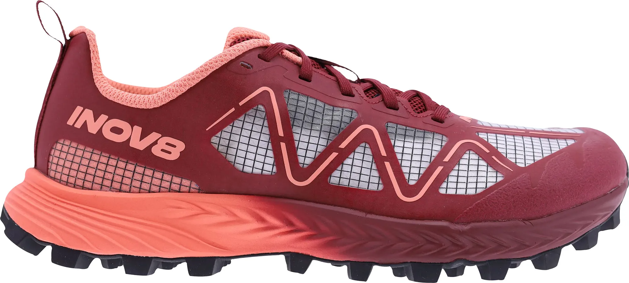 Durable Use Heel Locking Inov8 MudTalon Speed Womens Trail Running Shoes - Red