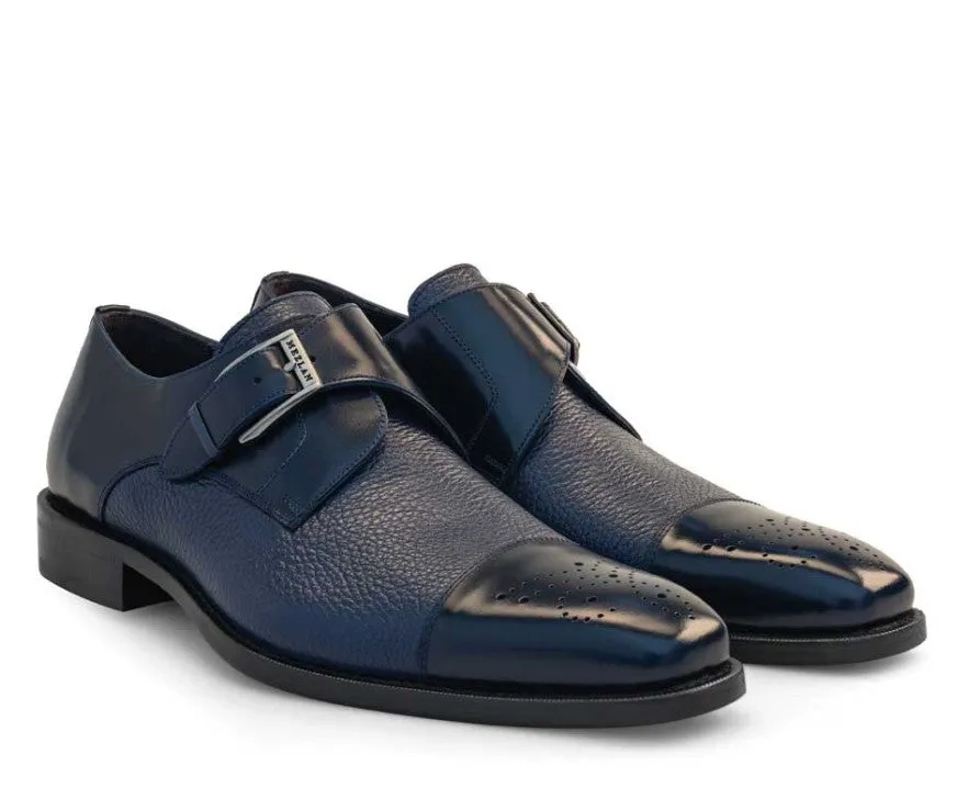 Mezlan Phoenix Monkstrap Shoe Blue Main Move