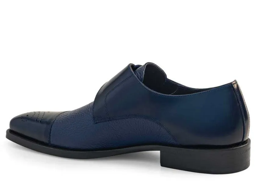 Mezlan Phoenix Monkstrap Shoe Blue Daily Shade Look Shade