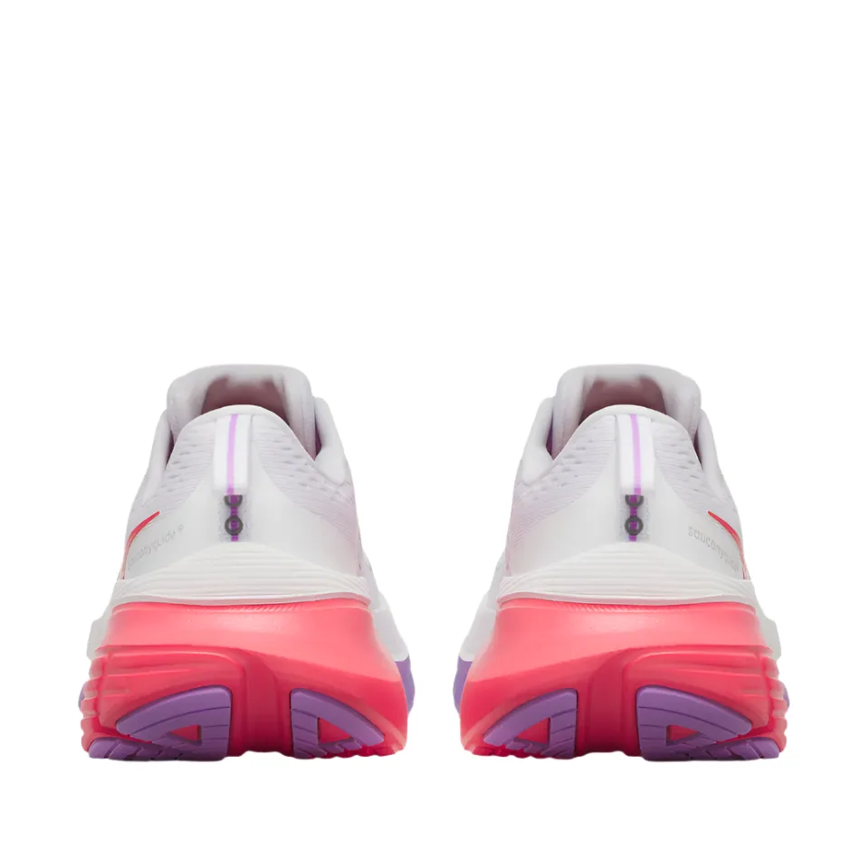 Saucony Women's Guide 18 Running Shoes in White/Crocus - Online Exclusive night running