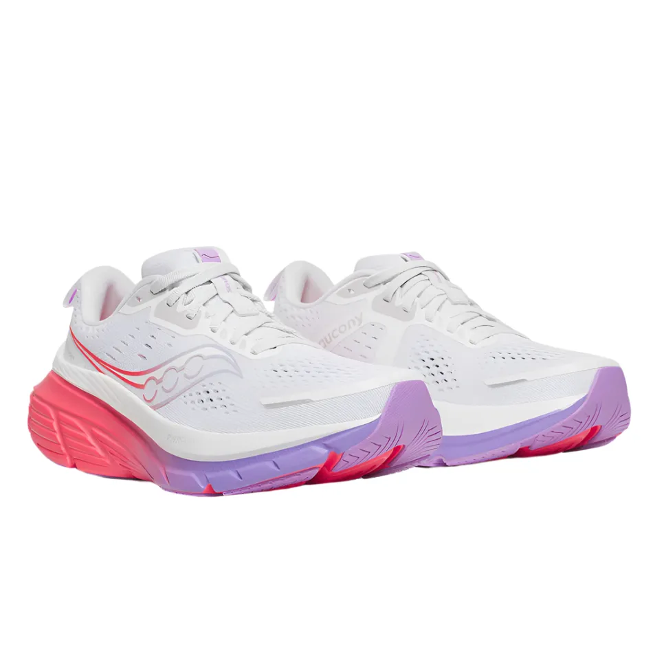 Saucony Women's Guide 18 Running Shoes in White/Crocus - Online Exclusive lifestyle