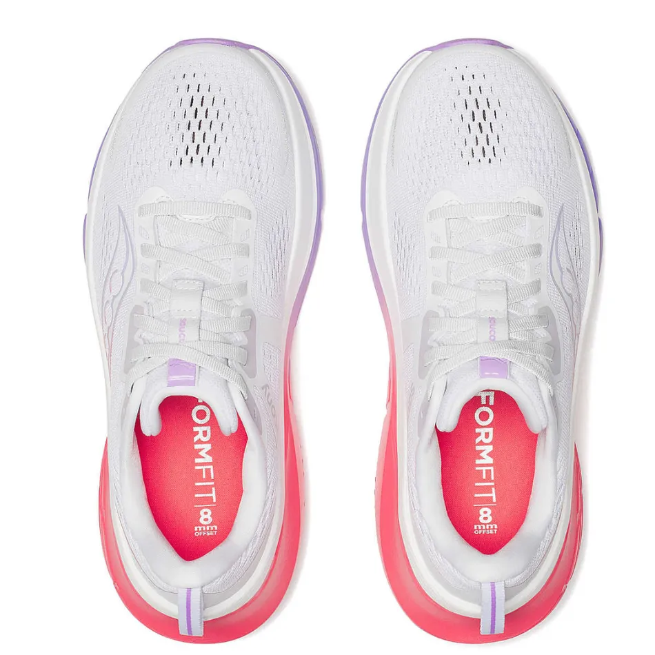 Supportive midsole School - running Saucony Women's Guide 18 Running Shoes in White/Crocus - Online Exclusive