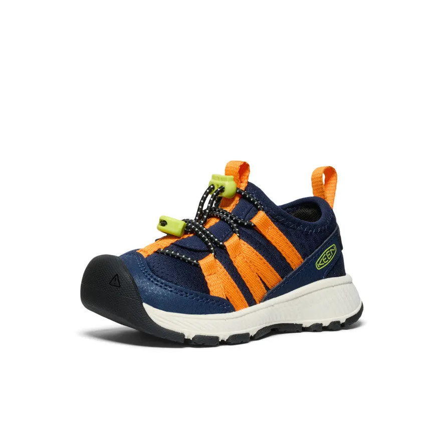 Run Free Stone Grip Toddlers' Motozoa Sneaker  |  Naval Academy/Bright Marigold