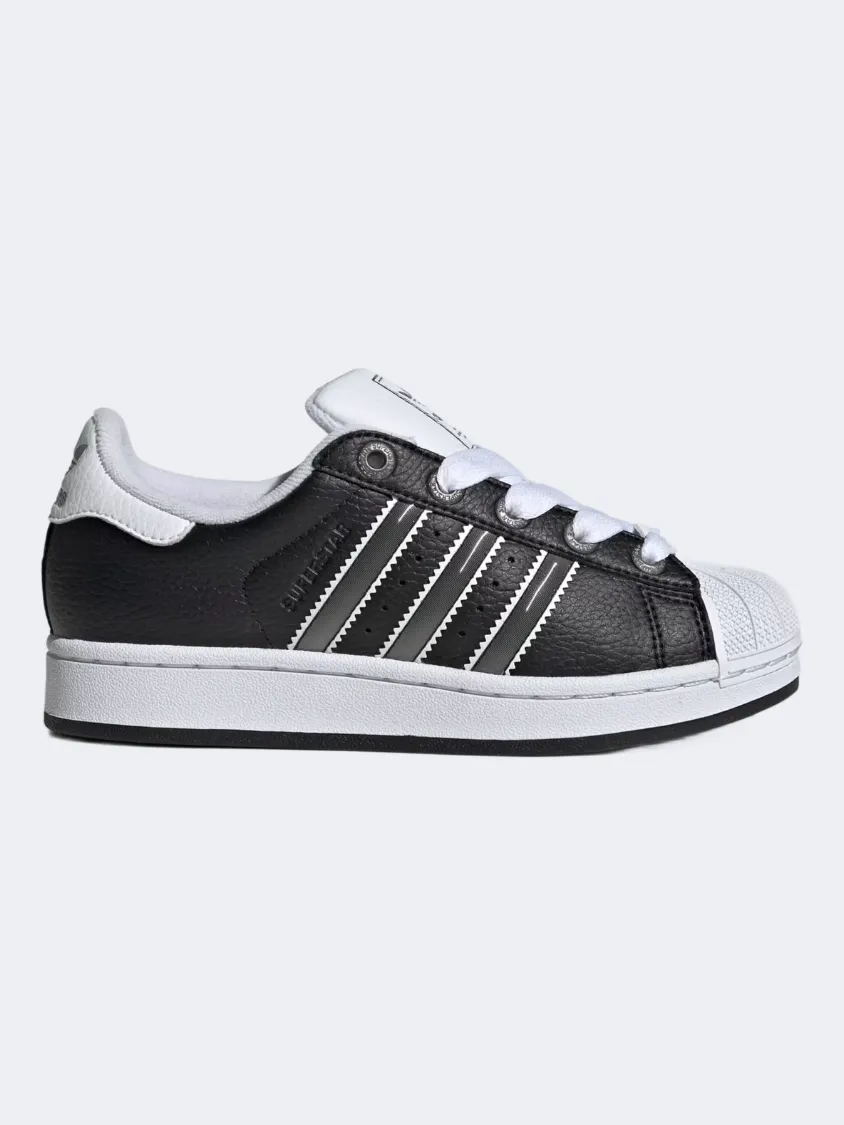 Adidas Superstar Ii Gs Original Shoes Black/Silver/White Lace Up Boho Free