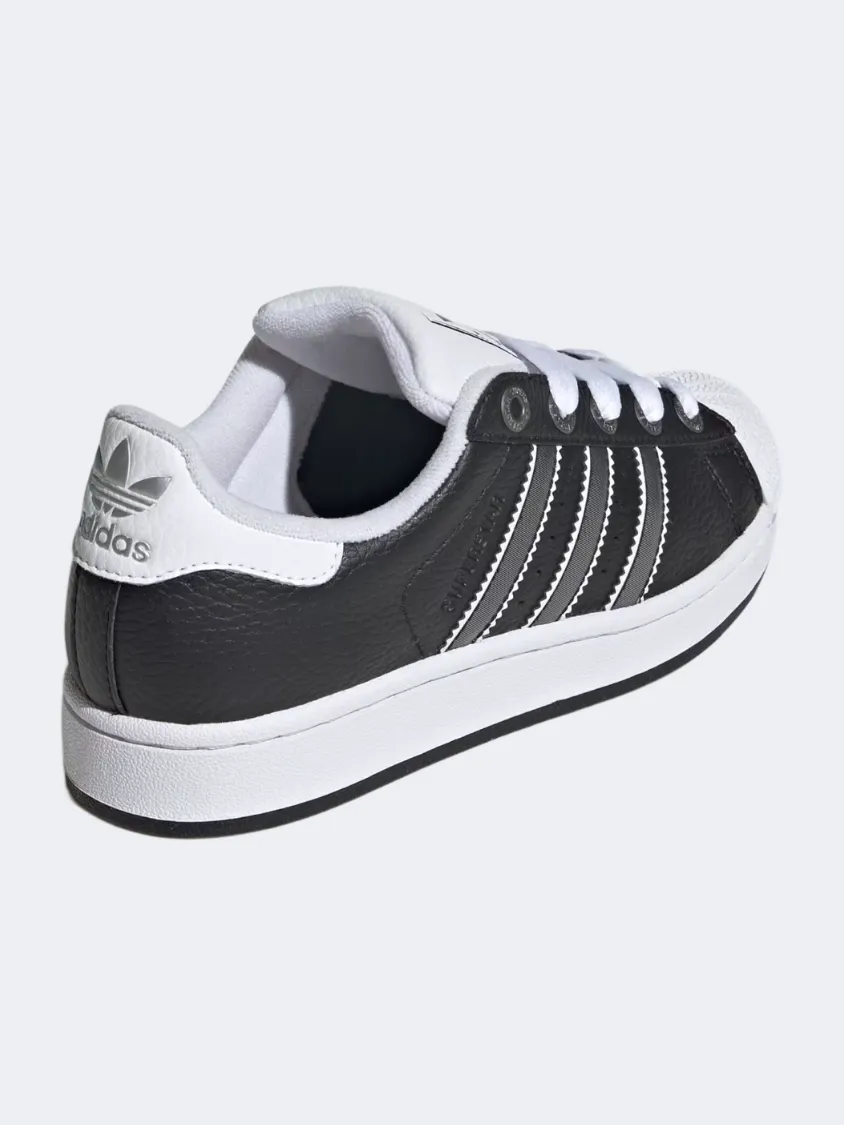 Couple Pair Adidas Superstar Ii Gs Original Shoes Black/Silver/White