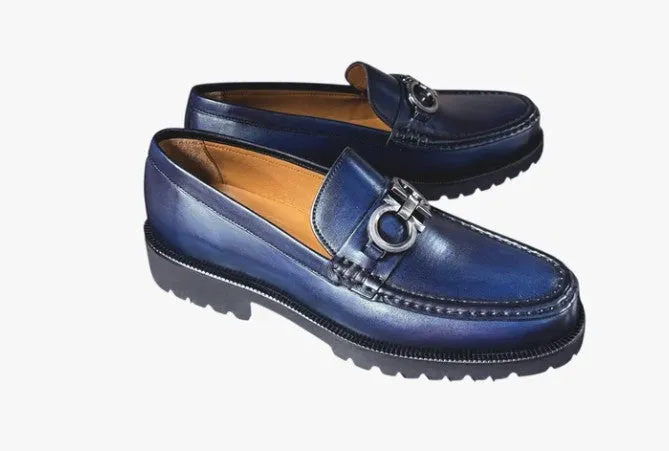 Tech Knit Tech Glow Pelle "Newport" Loafer P042-Navy