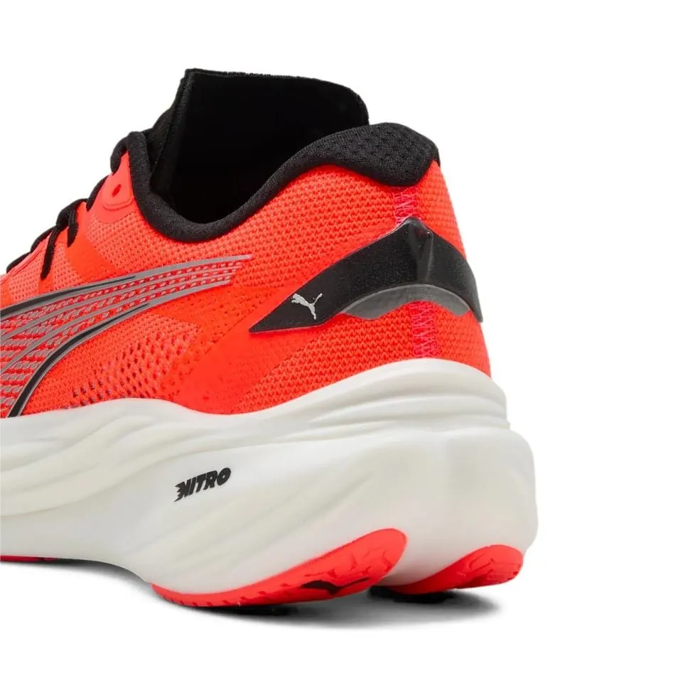 Puma Men's Deviate NITRO 3 Running Shoes in Glowing Red/PUMA Black SS25 Speed Flex Pro Cushioning