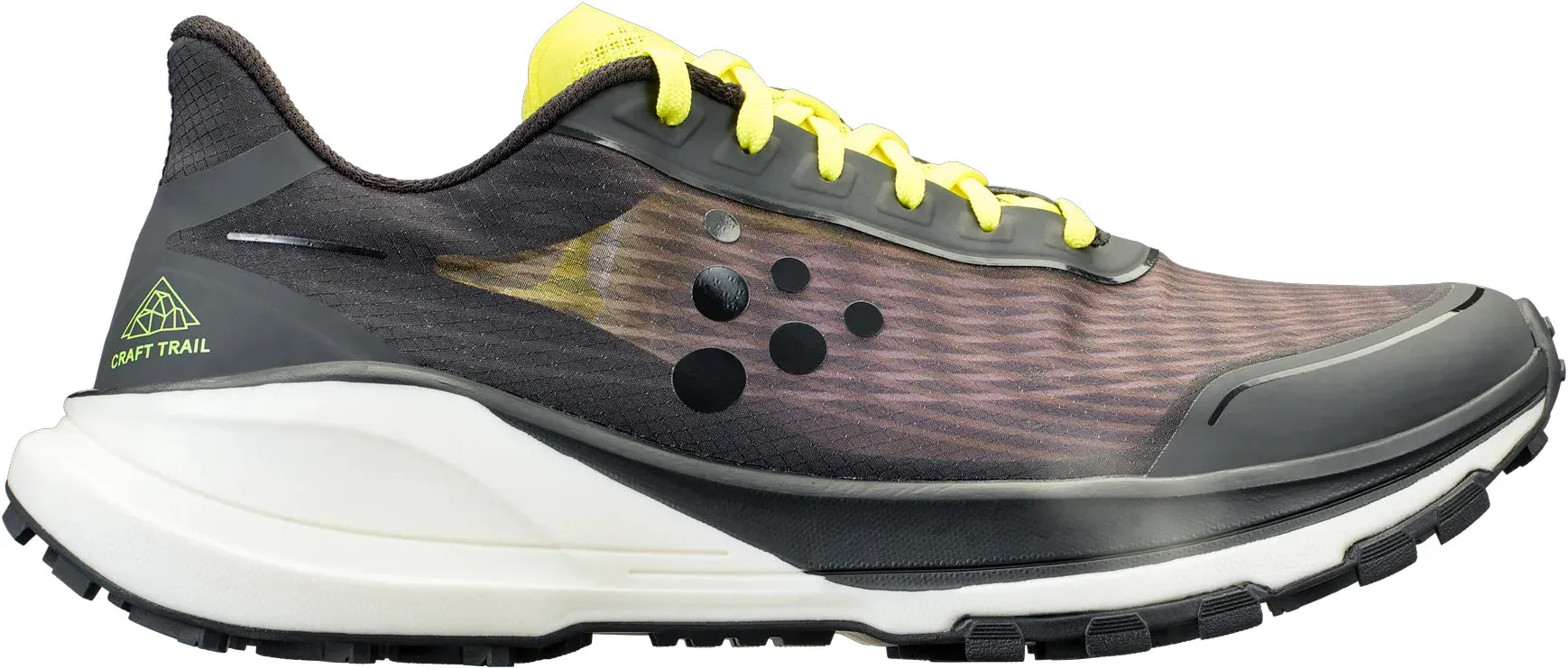Craft Pure Mens Trail Running Shoes - Black Shoe shape supports lateral and diagonal motions